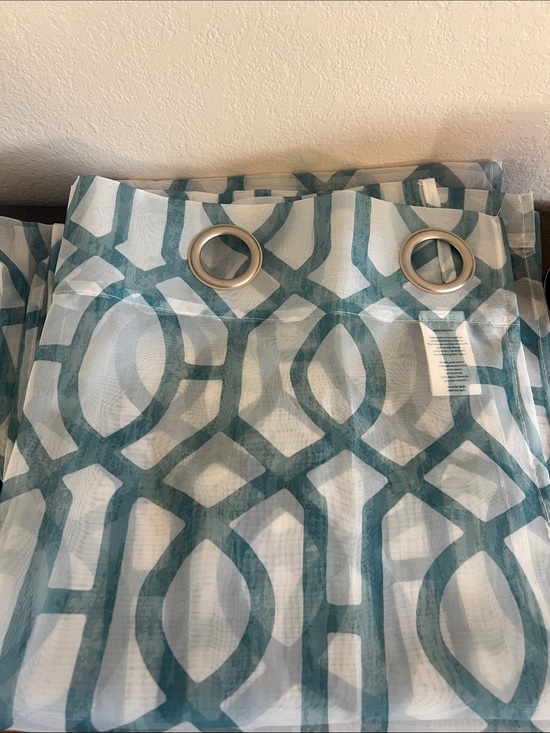 Mainstays Other - Mainstays Teal Geometric Grommet Curtain set of 2